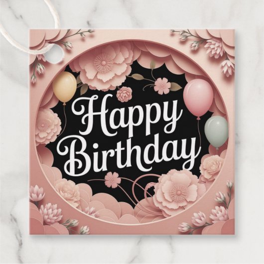 Happy Birthday Geschenkanhänger (Vorderseite)