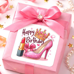 Happy Birthday Geschenke Geschenke  Quadratischer Aufkleber
