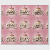 Happy Birthday Geschenkpapier (Flach)