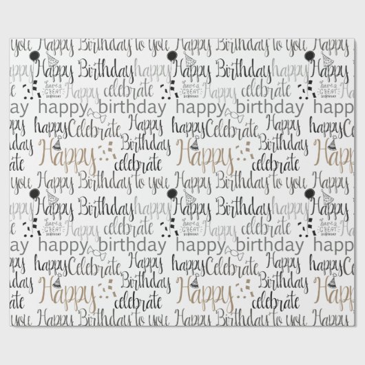 Happy Birthday Geschenkpapier (Flach)