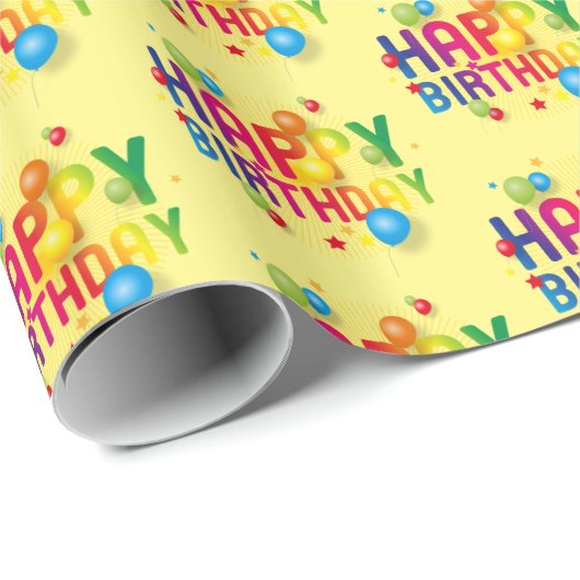 Happy Birthday Geschenkpapier (Rolleneckpunkt)
