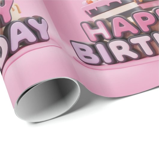Happy Birthday Geschenkpapier (Rolleneckpunkt)