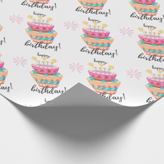 Happy Birthday Geschenkpapier (Ecke)