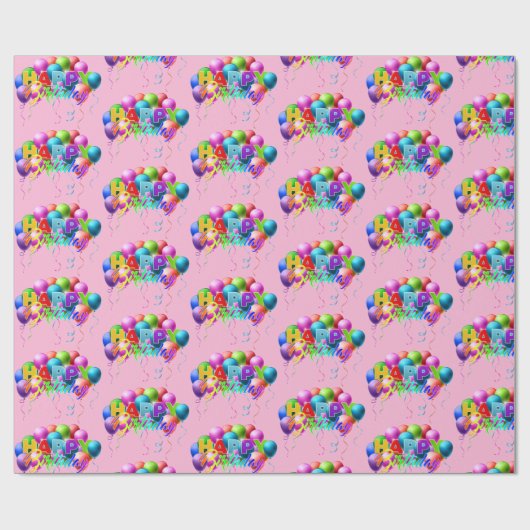 Happy Birthday Geschenkpapier (Flach)