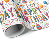Happy Birthday Geschenkpapier (Rolleneckpunkt)