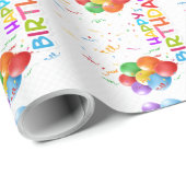 HAPPY BIRTHDAY GESCHENKPAPIER (Rolleneckpunkt)