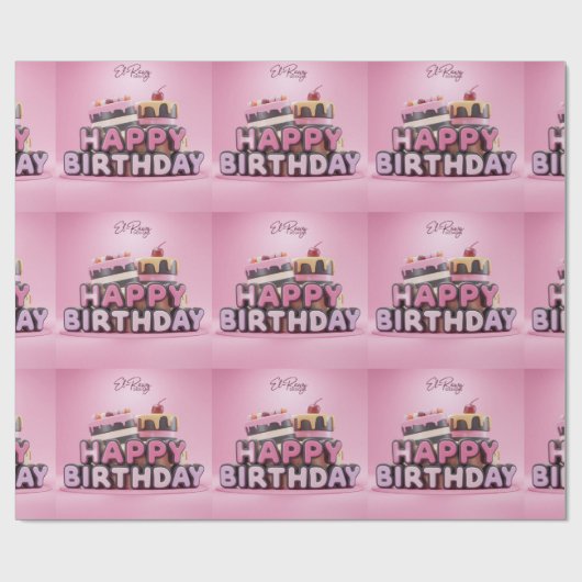 Happy Birthday Geschenkpapier (Flach)