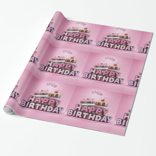 Happy Birthday Geschenkpapier (Ungerollt)
