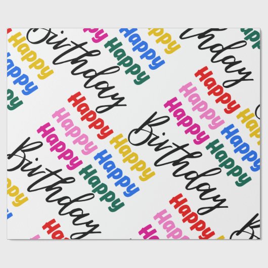 HAPPY BIRTHDAY GESCHENKPAPIER (Flach)