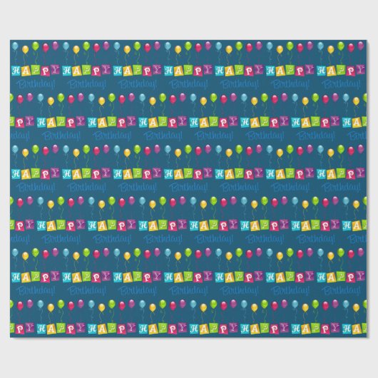Happy Birthday Geschenkpapier (Flach)