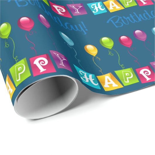 Happy Birthday Geschenkpapier (Rolleneckpunkt)