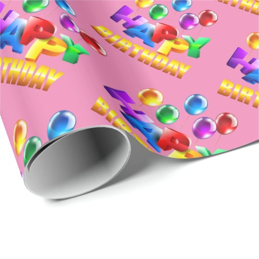 Happy Birthday Geschenkpapier (Rolleneckpunkt)