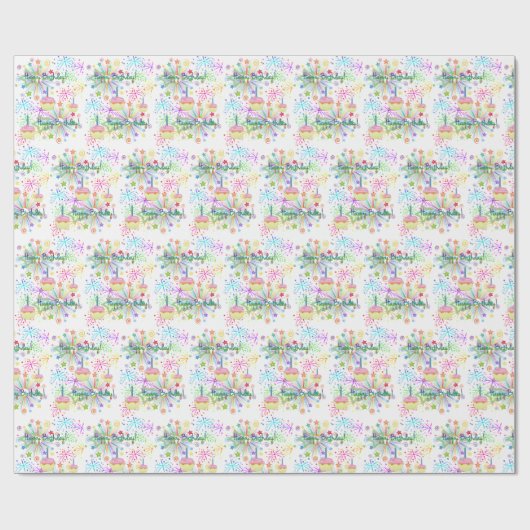 Happy Birthday Geschenkpapier (Flach)