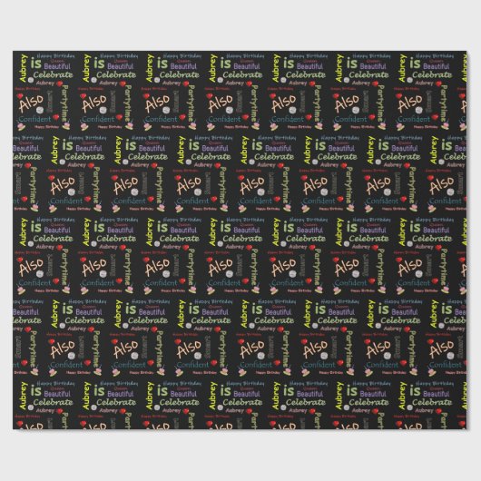 Happy Birthday Geschenkpapier Aubrey (Flach)