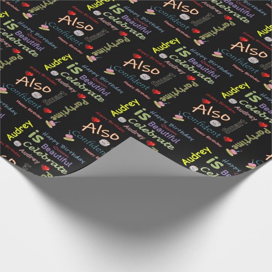 Happy Birthday Geschenkpapier Audrey (Ecke)