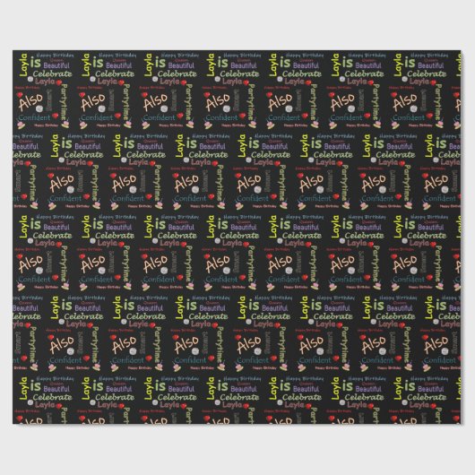 Happy Birthday Geschenkpapier Layla (Flach)