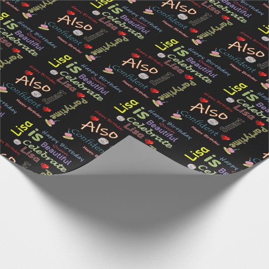 Happy Birthday Geschenkpapier Lisa (Ecke)