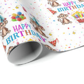 Happy Birthday Geschenkpapier Monkey Cupcake  (Rolleneckpunkt)