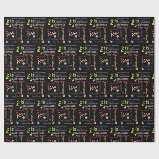 Happy Birthday Geschenkpapier Pop (Flach)