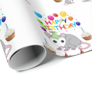 Happy Birthday Geschenkpapier Possum