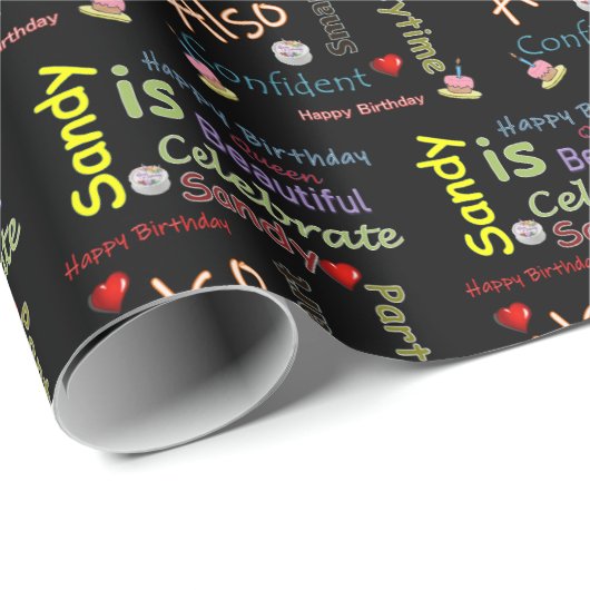 Happy Birthday Geschenkpapier Sandy (Rolleneckpunkt)