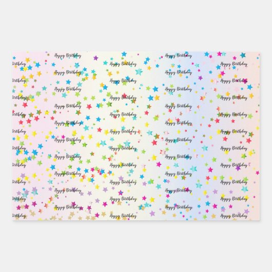 Happy Birthday Geschenkpapier Set (Vorderseite 3)