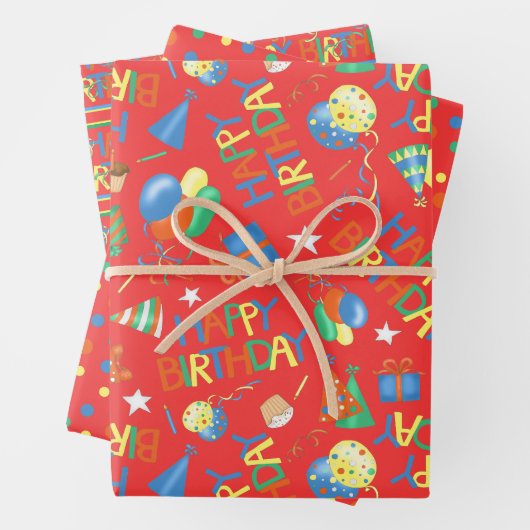 Happy Birthday Geschenkpapier Set (Beispiel)