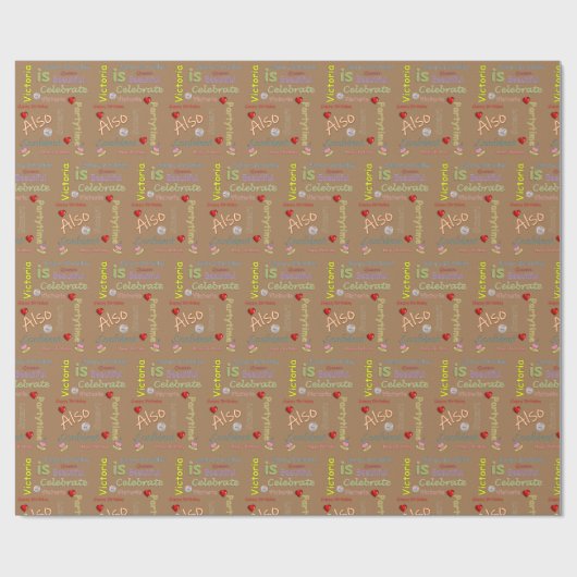 Happy Birthday Geschenkpapier Victoria (Flach)