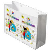 Happy Birthday Geschenktasche Afrikanischer Junge Große Geschenktüte (Vorderseite Schrägansicht)