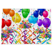 Happy Birthday Geschenktasche Confetti Balloons Große Geschenktüte (Vorderseite)