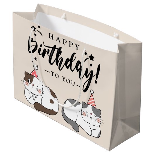 Happy Birthday Geschenktasche Große Geschenktüte (Rückseite Schrägansicht)