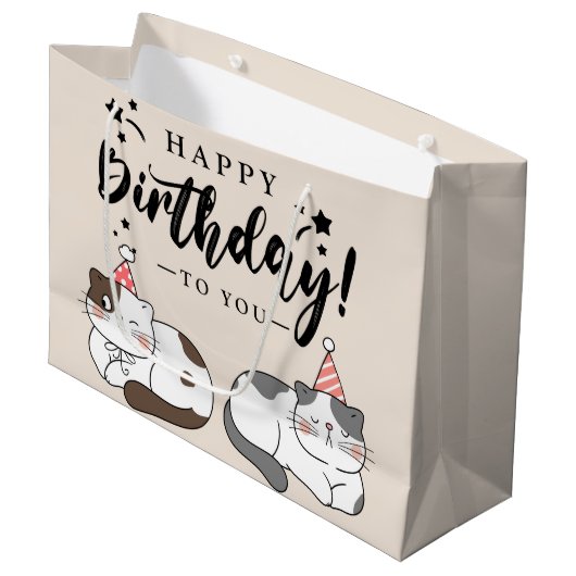 Happy Birthday Geschenktasche Große Geschenktüte (Vorderseite Schrägansicht)