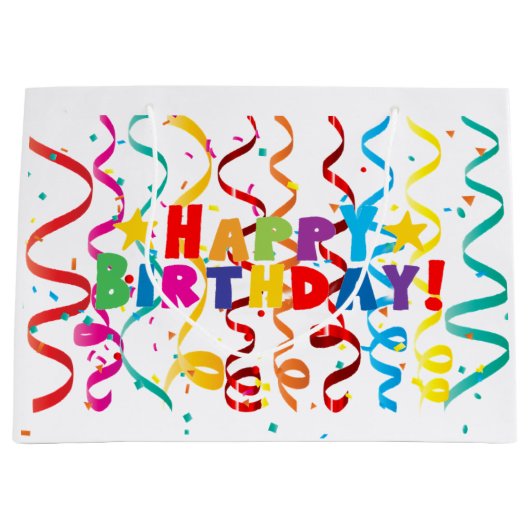 Happy Birthday Geschenktasche Große Geschenktüte (Vorderseite)