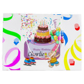 Happy Birthday Geschenktasche Hippopotamus Große Geschenktüte (Rückseite)