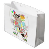 Happy Birthday Geschenktasche Possum Cake Große Geschenktüte (Rückseite Schrägansicht)