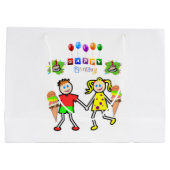 Happy Birthday Geschenktasche Twin Große Geschenktüte (Rückseite)