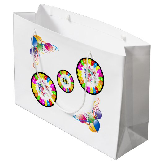 Happy Birthday Geschenktüte Balloons Hummel (Rückseite Schrägansicht)