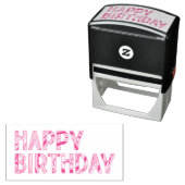 Happy Birthday gestreift Groovy Colorful Permastempel (Beispiel)