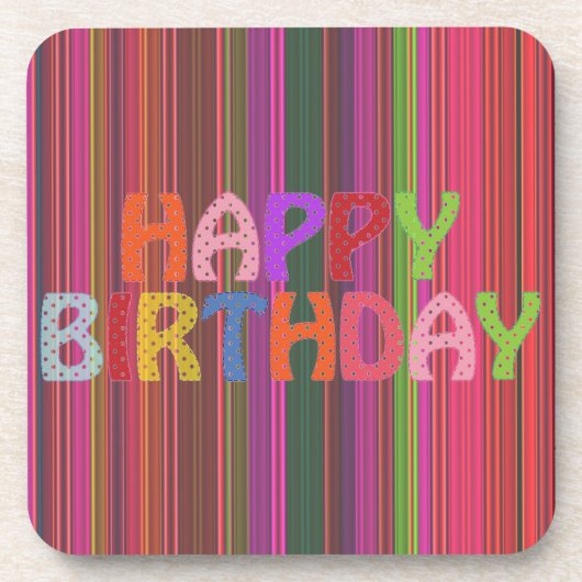 Happy Birthday Getränkeuntersetzer (Vorderseite)