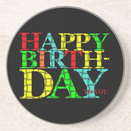 Happy Birthday Getränkeuntersetzer (Vorne)