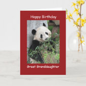 Happy Birthday Giant Panda Great Grandtochter Karte (Gelbe Blume)