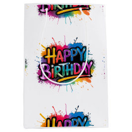 Happy Birthday Gift Bag Design Mittlere Geschenktüte
