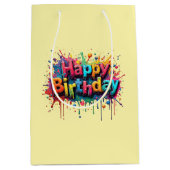 Happy Birthday Gift Bag Design Mittlere Geschenktüte (Vorderseite)