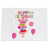 Happy Birthday Gift Bag Princess Große Geschenktüte (Vorderseite)