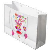Happy Birthday Gift Bag Princess Große Geschenktüte (Vorderseite Schrägansicht)