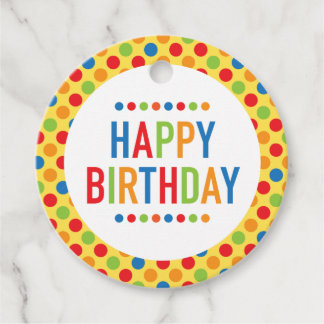Happy Birthday Gift Tag Circle Geschenkanhänger