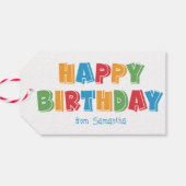 Happy Birthday Gift Tag Geschenkanhänger (Rückseite Horizontal)