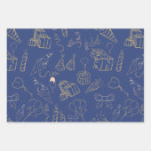Happy Birthday Gifts Gold Black Blue Geschenkpapier Set (Vorderseite 2)