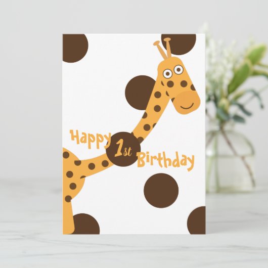 Happy Birthday Giraffe (Stehend Vorderseite)