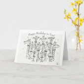 Happy Birthday Giraffe Choir Karte (Gelbe Blume)